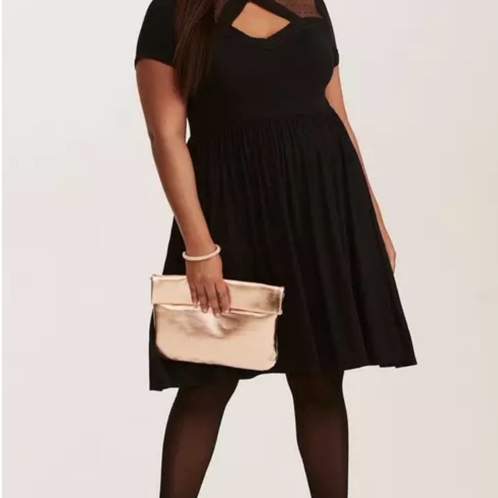 Torrid Elegant Black Dot meshed Dress